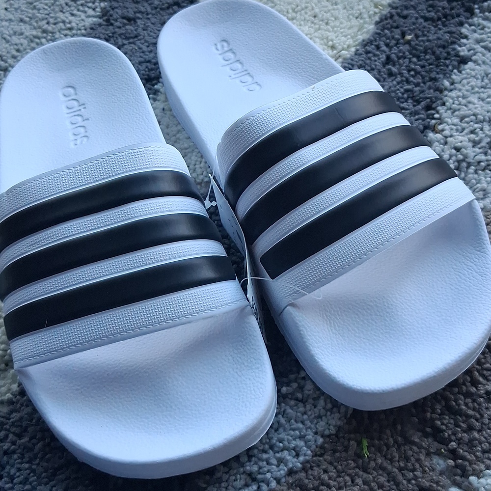 NWT Black and white Adidas slides - Picture 2 of 7